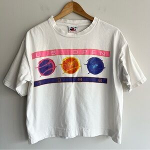 USTA Vintage US Open 1996 Neon Colors Cropped Tee Large